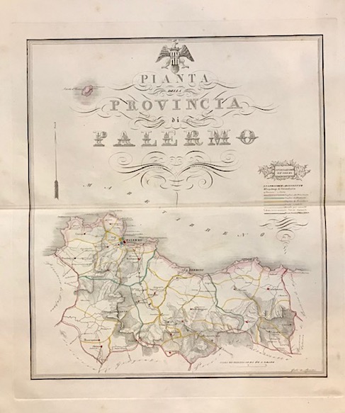 De Sanctis Gabriello Pianta della Provincia di Palermo 1856 Napoli 